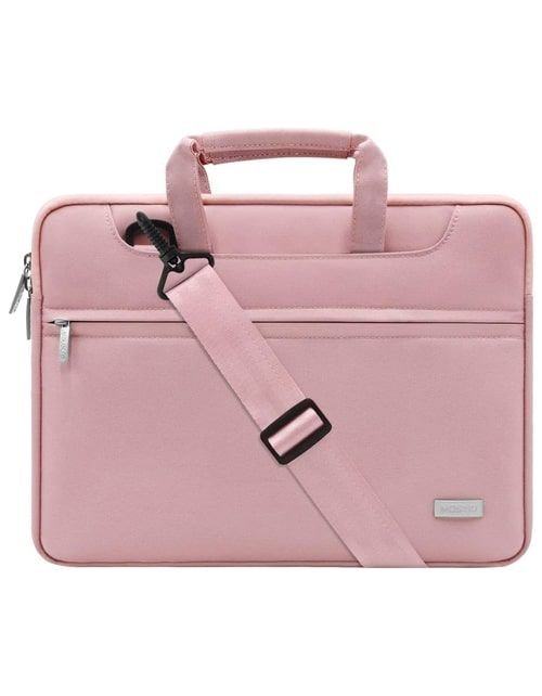Mosiso laptop shoulder Bag, made of fabric and polyester, for MacBook /Notebook 13/13.3 inch, Pink