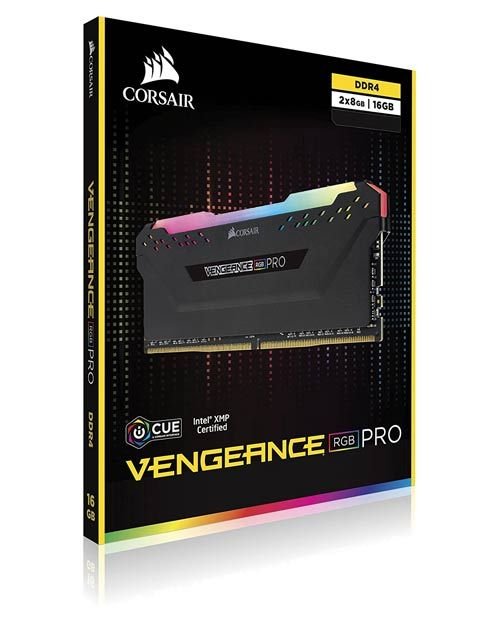 Corsair Vengeance RGB PRO 16GB (2 x 8GB) DDR4 RAM, 3000MHz C16 ,Black | CMW16GX4M2D3000C16
