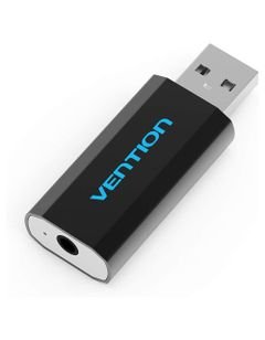 VENTION External Sound Card VAB-S15-B, USB, Single 3.5mm port, Black