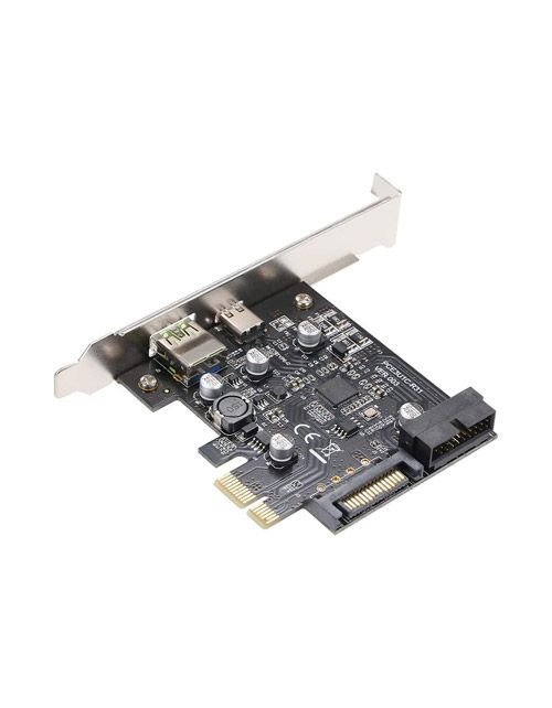 بطاقة توسعة PCIe يو اس بي سي من هنيتيكس، سرعة 5 جيجابت، لون أسود