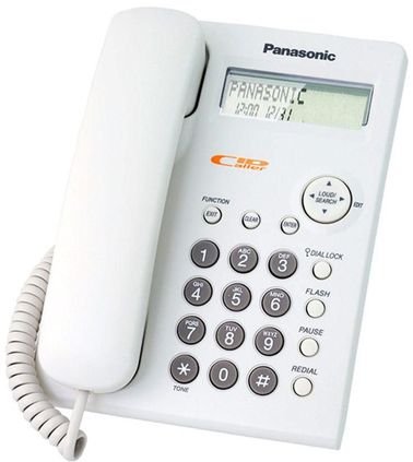 هاتف سلكي باناسونيك، شاشة LCD لعرض معلومات المتصل، أبيض