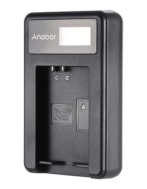 Andoer LP-E12 Canon Battery and Charger, LCD Screen