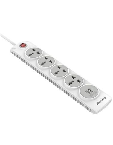 HuntKey Power Extension Cord, 3 Meter, 4 Outlets, 2 USB Ports, White