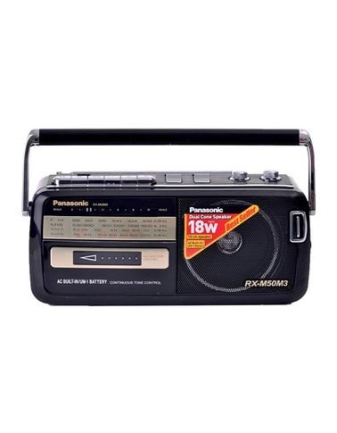Panasonic Radio and Cassette Player, 18W speakers, Black