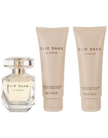 Elie Saab Perfume Set for Women Eau de Parfum, 3 Pieces Le Parfum 50ml, Lotion 75ml Shower Cream75ml