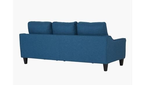 كنبة زاوية يمينية من سيدني، قماش، 3 مقاعد، تتضمن سرير، لون أزرق