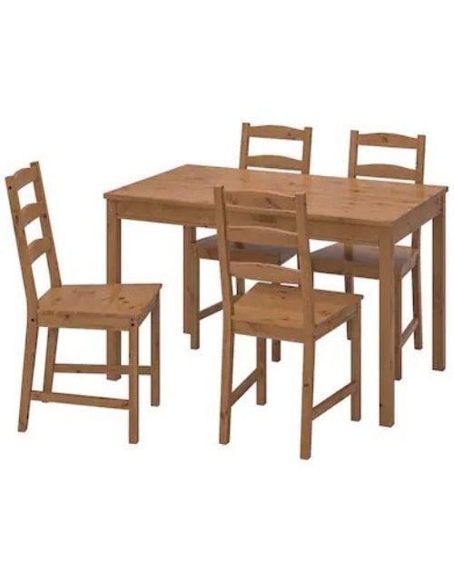 JOKKMOKK Dining Set Table 4 chairs from ikea, pine wood, Brown