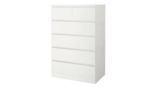Malm Chest of 6 Drawers From IKEA, MDF, White