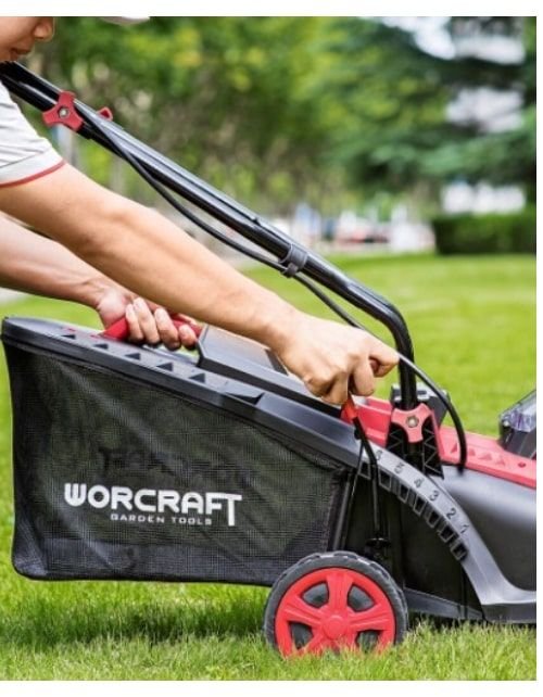 Worcraft Portable Cordless Lawn mower, 35L, 3300RPM