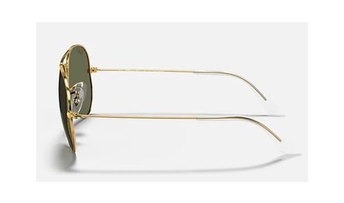 Ray-Ban Aviator Classic Sunglasses, Unisex, Gold Frame, Green Lens