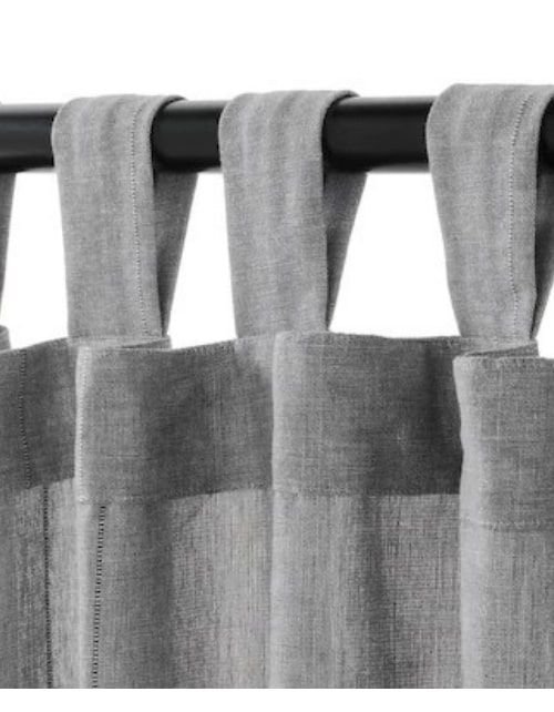 Linda Cotton Curtains by IKEA , Two Pieces Sides, Gray
