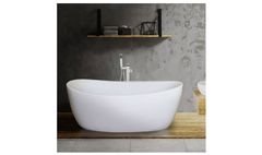 FRESIA Bath Tub, Acrylic, Overflow & Drains, White