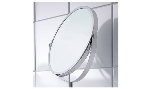 مرآة حمام FRACK من أيكيا، جهة مكبرة، ستينلس ستيل