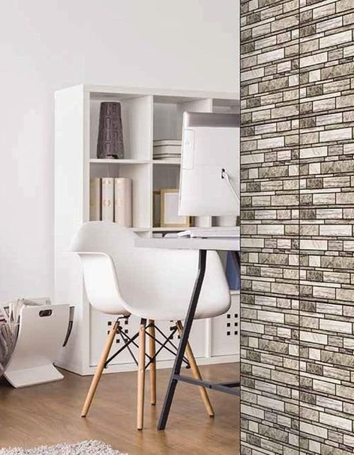 CTG, 3D Bricks Peel and Stick Wall Tile, 30x30 cm, 6 Pieces, Beige