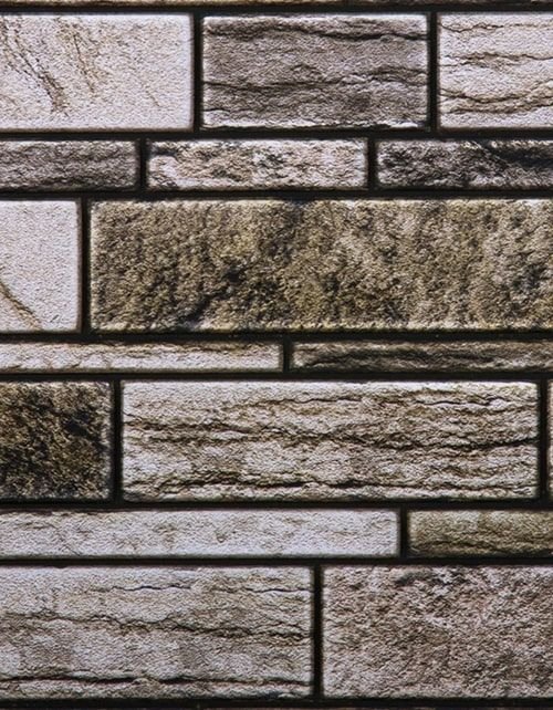 CTG, 3D Bricks Peel and Stick Wall Tile, 30x30 cm, 6 Pieces, Beige