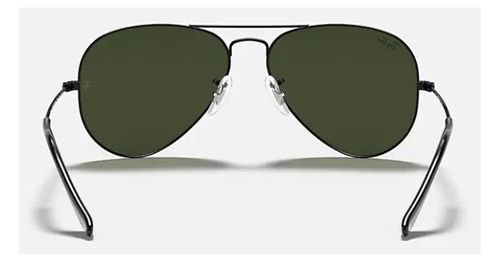 نظارات شمسية راي بان أفياتور كلاسيك RB3025، للجنسين، إطار أسود، عدسات خضر