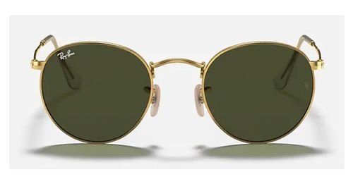Ray-Ban Round Sunglasses 50 mm, Gold Frame, Green Lens