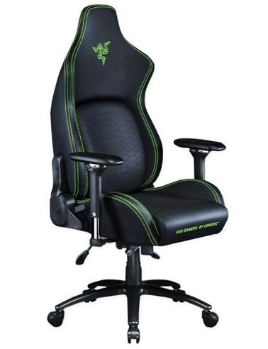 كرسي ألعاب ريزر Iskur، جلد صناعي، أسود وأخضر