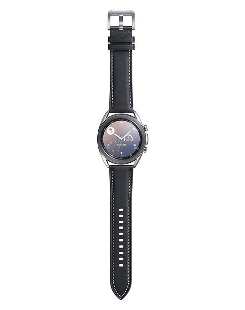 Samsung Galaxy Watch 3, 41 mm, Silver Stainless Steel Case, Black Band