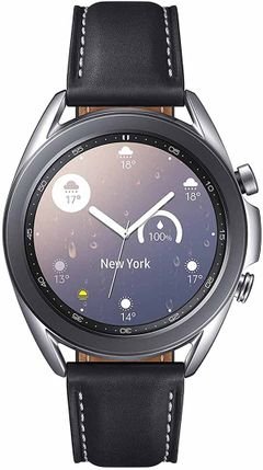 Samsung Galaxy Watch 3, 41 mm, Silver Stainless Steel Case, Black Band