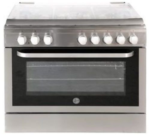Hoover Gas Cooker & Oven, 90 x 60 cm, 5 Burners, Stainless Steel