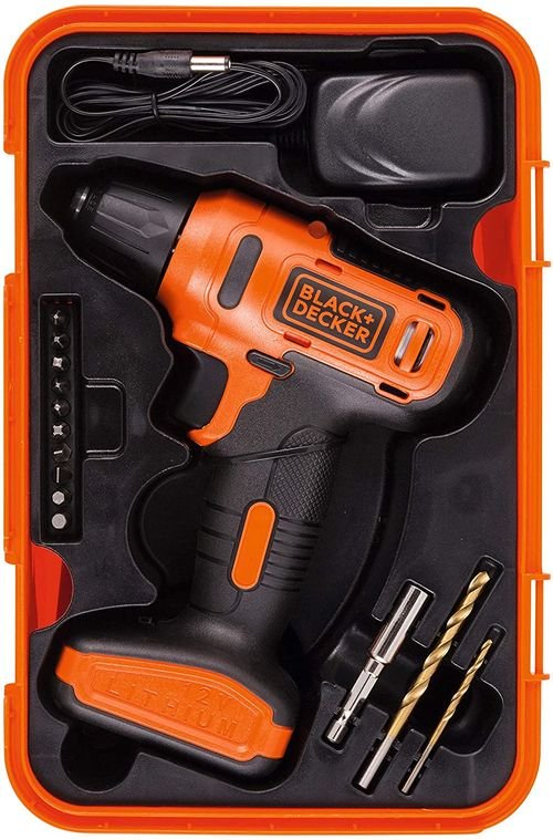 Black and Decker Drill, Cordless, 12V Battery, Bag and Tool Kit