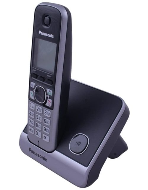 هاتف أرضي لاسلكي باناسونيك KX-TG6711، شاشة ال سي دي 1.8 بوصة، أسود