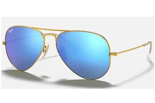 نظارات شمسية راي بان أفياتور كلاسيك، للجنسين، إطار ذهبي، عدسات زرق