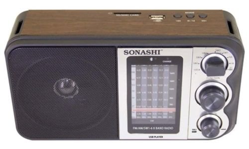Sonashi portable radio, Rechargeable, Black Brown