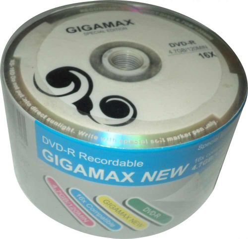 Gigamax DVD-R Disks, 50 Pcs, 4.7 GB Capacity