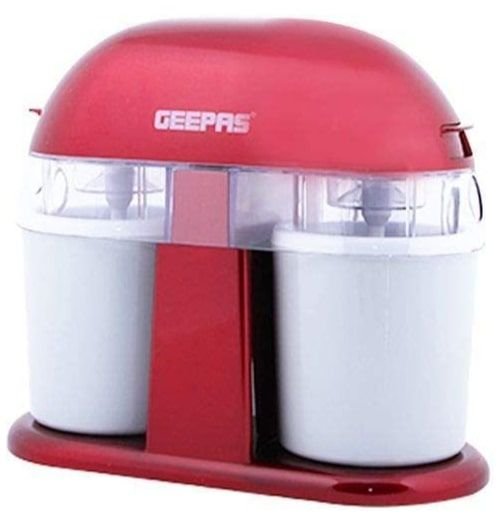 Geepas Ice Cream Maker 2 Pieces, Red and White