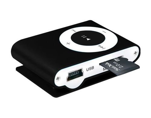 مشغل MP3 ميني، مع بطاقة 2 جيجابايت، لون أسود