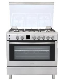 LG Gas Cooker and oven with Rotisserie, 90 x 60 cm, 5 Burners, Silver
