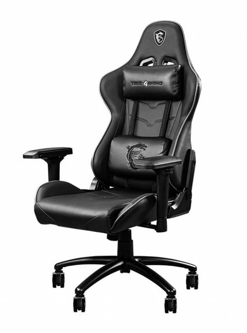 كرسي ألعاب أم إس آي CH120I، جلد PVC، قابلة للتعديل، أسود ورمادي