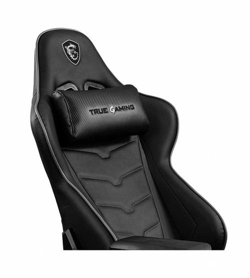 كرسي ألعاب أم إس آي CH120I، جلد PVC، قابلة للتعديل، أسود ورمادي