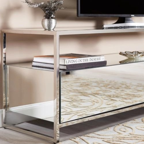 Vista TV Unit up to 55 Inch with 2 Drawers, Silver