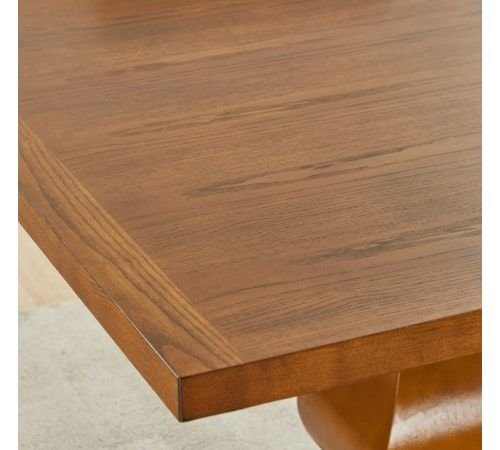 طاولة سفرة بسطح خشبي من فيكتور، سعة 8 كراسي، بني