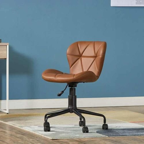 Desk Chair for Kids from Logan, Metal Frame, Brown Color