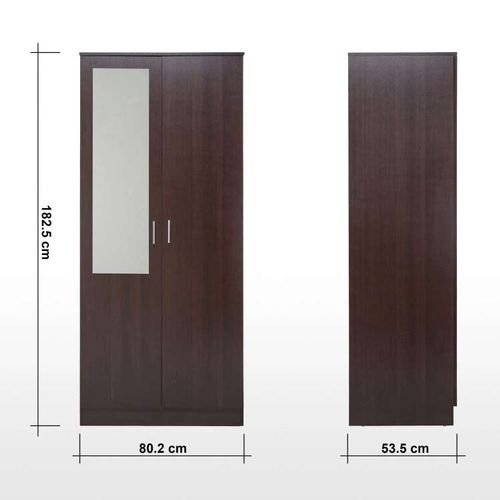 Wardrobe for Kids from Camelia, Engineered Wood, 2 Doors, With Mirror, Brown Color