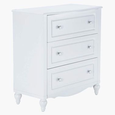 Dressing Table for Kids from Aurora, 3 Drawers, MDF Wood, White Colot