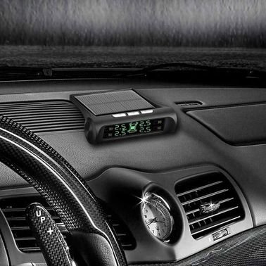 Car Tire Pressure Monitor, Solar Powered, 4 Sensors, Black Color