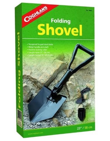 Coghlans Folding Shovel with Steel Blade, Black