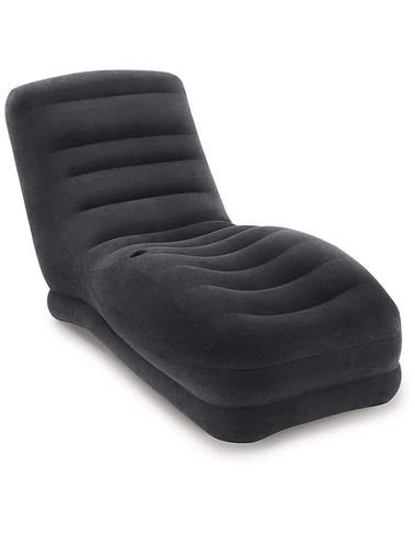 كرسي استرخاء قابل للنفخ من انتكس، أسود