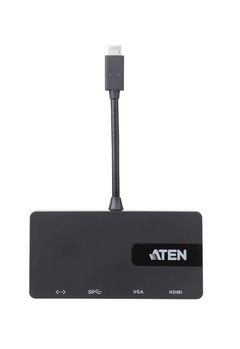 Aten Mini Docking Station, USB-C Connection, 4 Ports, Black