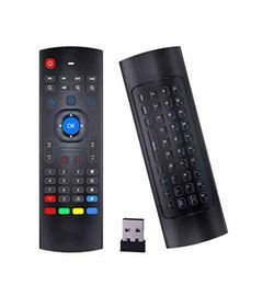 Remote Device with Keyboard, Wireless, Voice Controls, Black Color