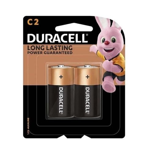 Duracell Alkaline Batteries, C Size, 1400mAh Capacity