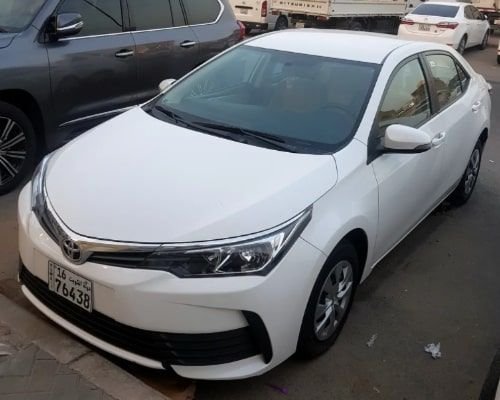 Toyota Corolla 2020 for monthly rent, 4 cylinders, White