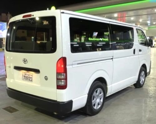 Toyota Hiace 2015 bus for monthly rent, 14 passengers, white