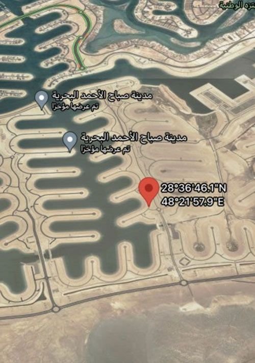 أرض سكنية للبيع في صباح الأحمد البحرية، على البحر، 510 متر مربع